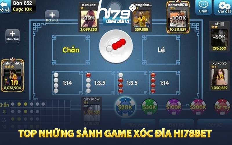 Top những sảnh game Xóc Đĩa HI78BET